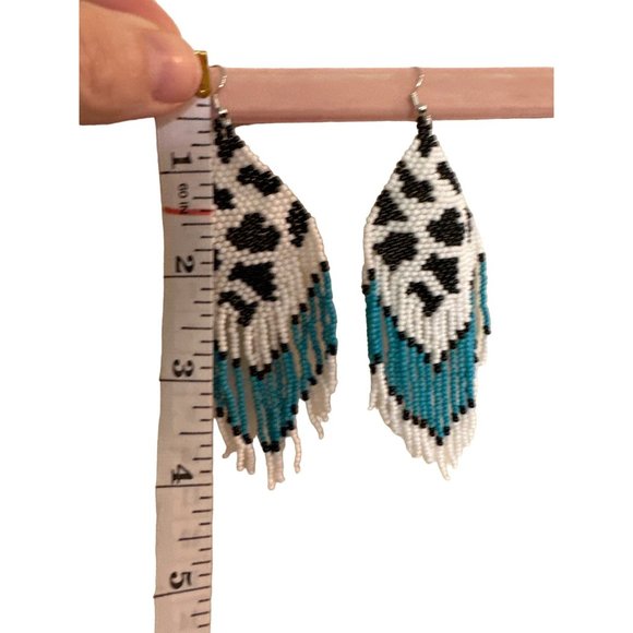 Beaded boho festival earrings - Picture 2 of 2
